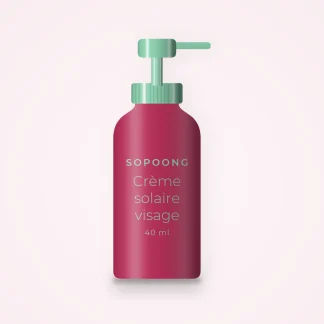 Crème solaire visage anti-âge à l'extrait d'edelweiss SPF 50+ – Sopoong, flacon-pompe 40 ml