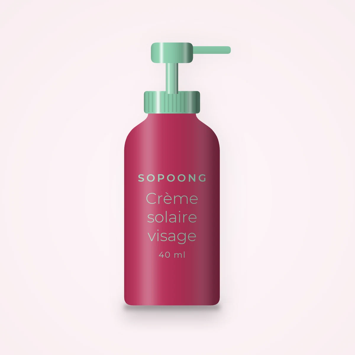 Crème solaire visage anti-âge à l'extrait d'edelweiss SPF 50+ – Sopoong, flacon-pompe 40 ml