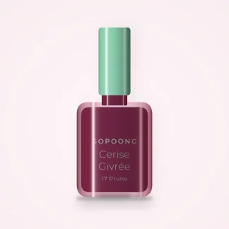 Vernis à ongles Cerise Givrée à l'huile de raisin – Sopoong, flacon 5 ml, teinte 17 Prune