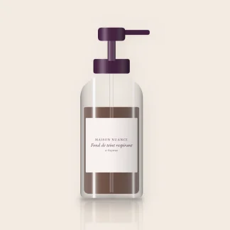 Fond de teint respirant à l'eau de rose – Maison Nuance, flacon-pompe 30 ml, teinte 27 Expresso