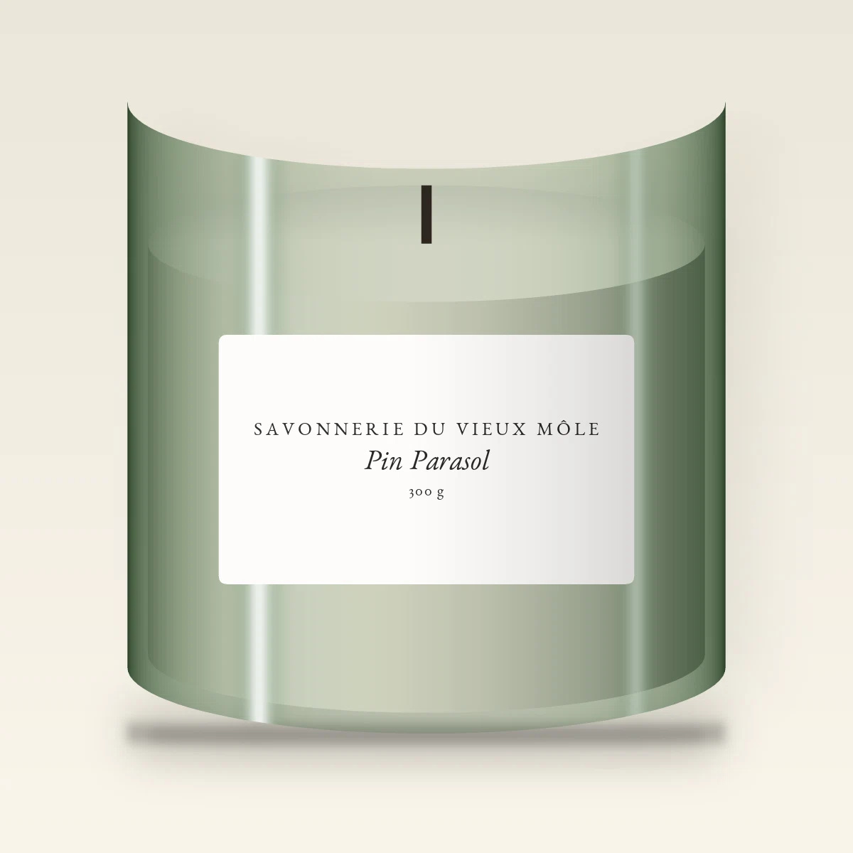 Bougie parfumée Pin Parasol au gingembre – Savonnerie du Vieux Môle, pot en verre 300 g