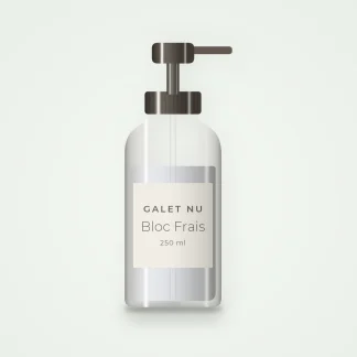 Shampooing Bloc Frais à la fleur d'hibiscus – Galet Nu, flacon-pompe 250 ml