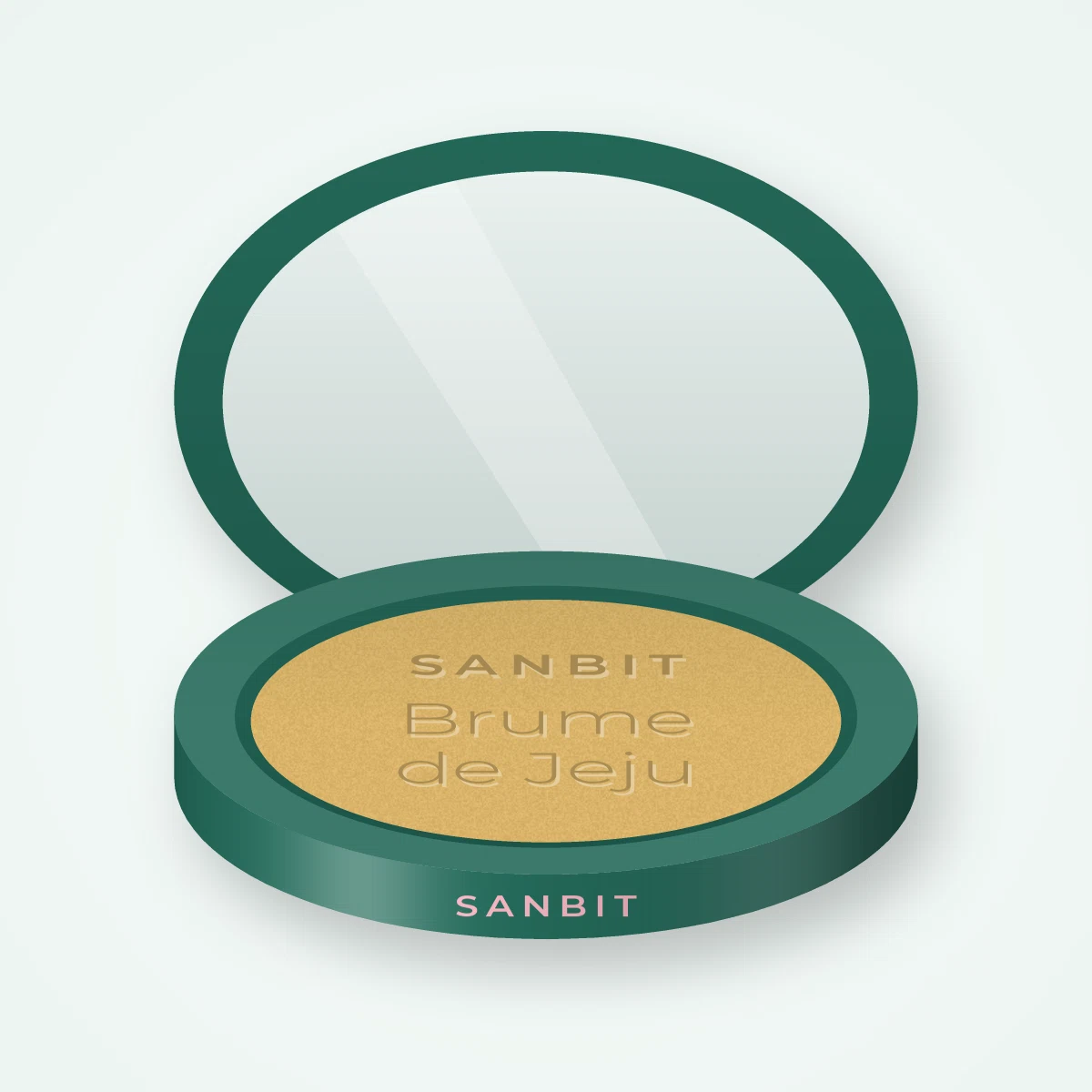 Enlumineur sans paillettes Brume de Jeju – Sanbit, boîtier 7 g, teinte Doré