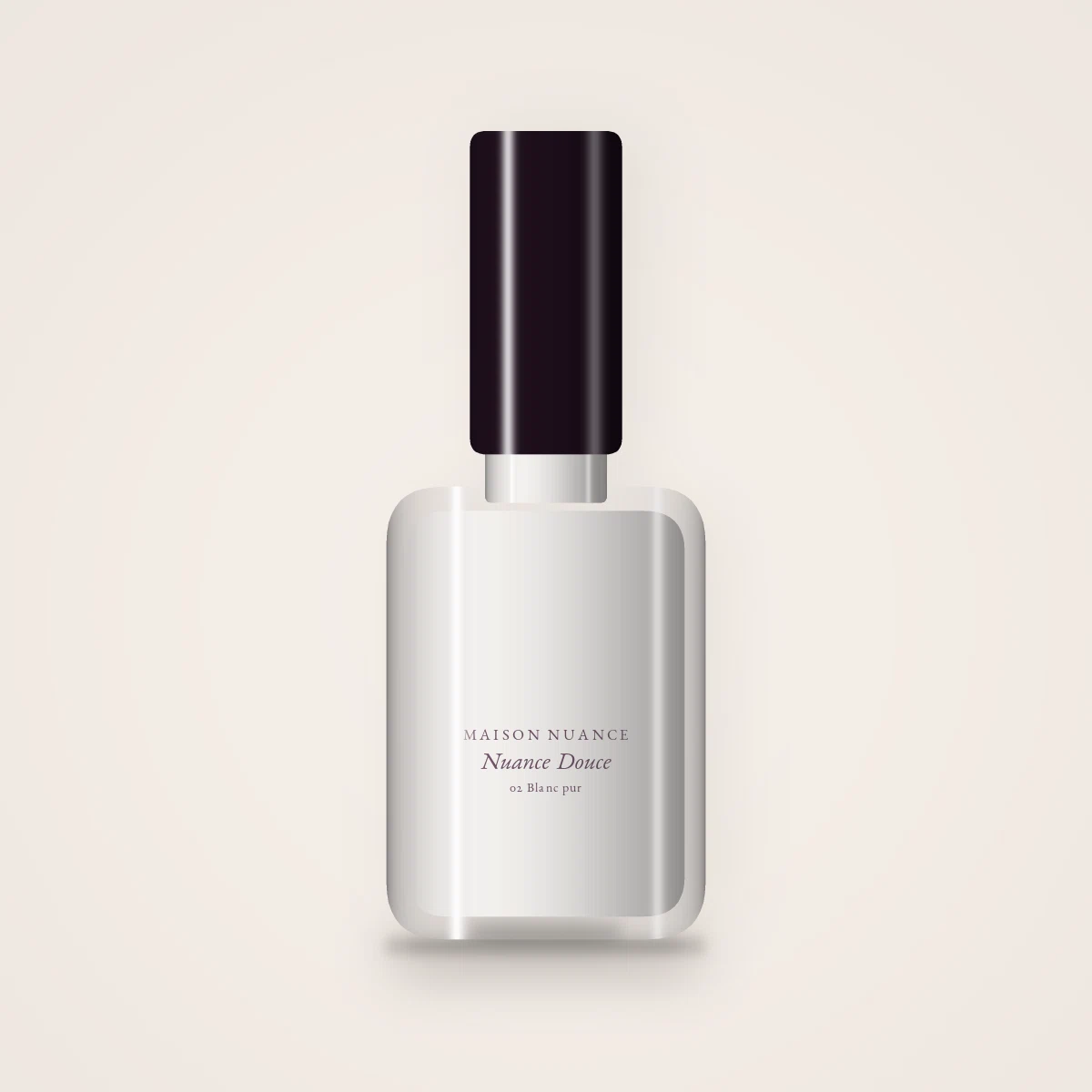 Vernis à ongles Nuance Douce à la camomille – Maison Nuance, flacon 12 ml, teinte 02 Blanc pur