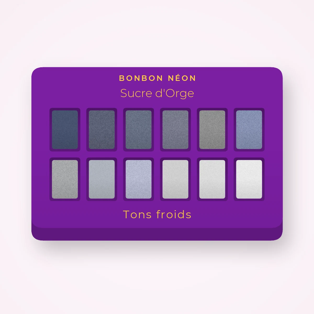 Palette yeux Sucre d'Orge au kaolin – Bonbon Néon, 4 × 1,2 g, teinte Tons froids