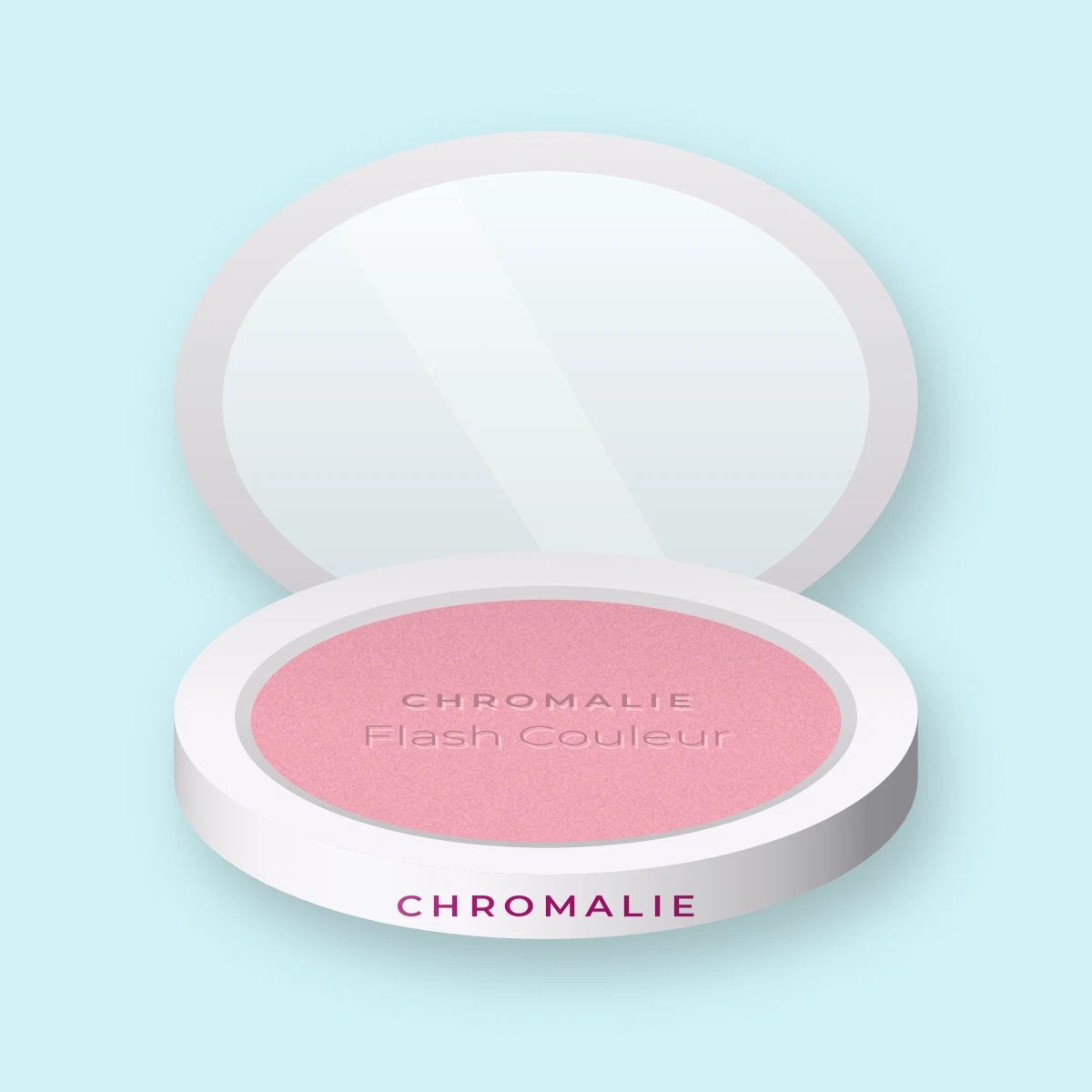 Blush Flash Couleur à la vitamine E – Chromalie, boîtier 4 g, teinte 02 Rose tendre