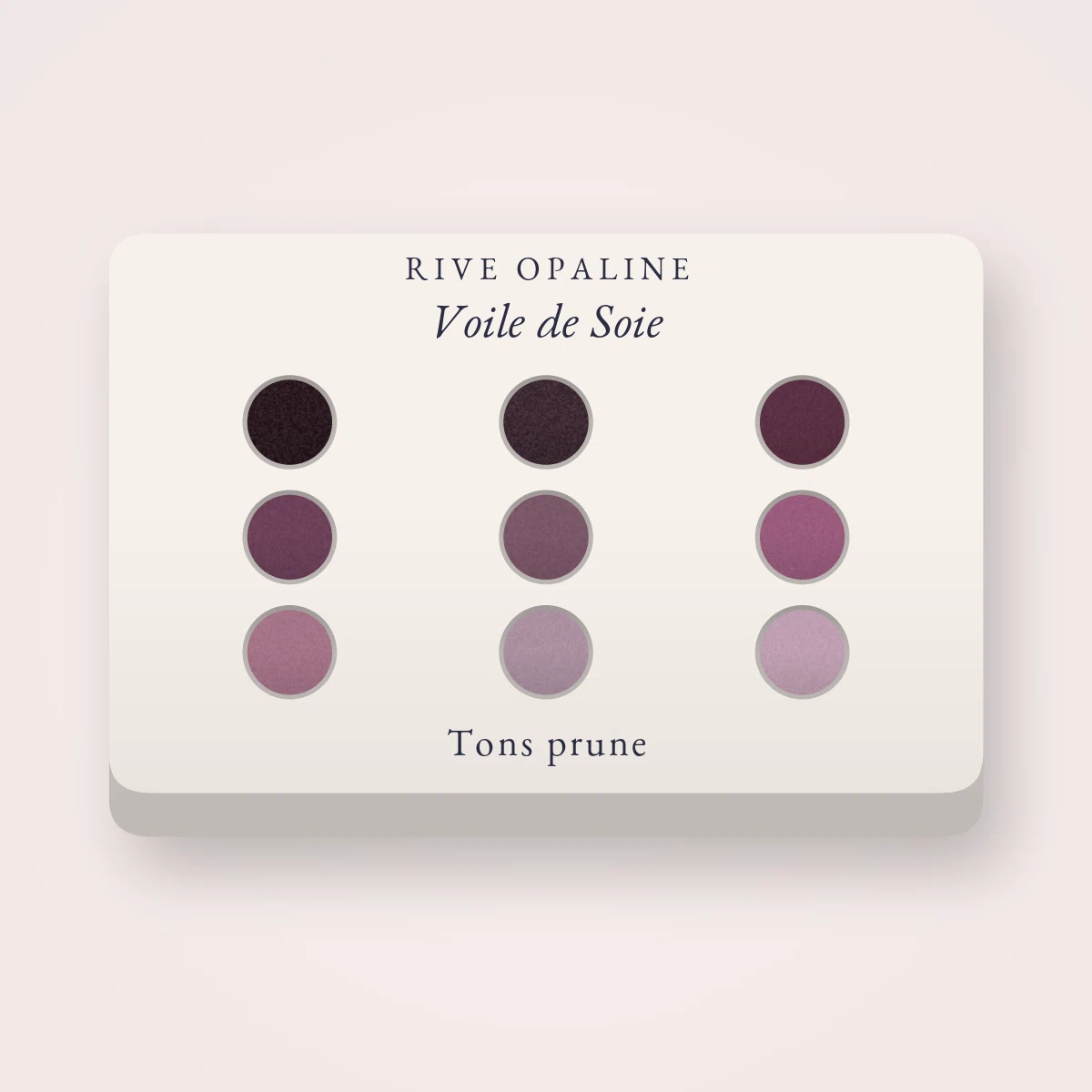 Palette yeux signature Voile de Soie – Rive Opaline, 12 × 1 g, teinte Tons prune
