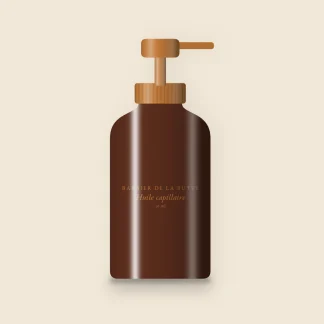Huile capillaire anti-frisottis aux pépins de raisin – Barbier de la Butte, flacon-pompe 30 ml