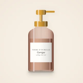 Fond de teint anti-humidité Garrigue – Terre d'Ocrelle, flacon-pompe 35 ml, teinte 05 Beige clair rosé