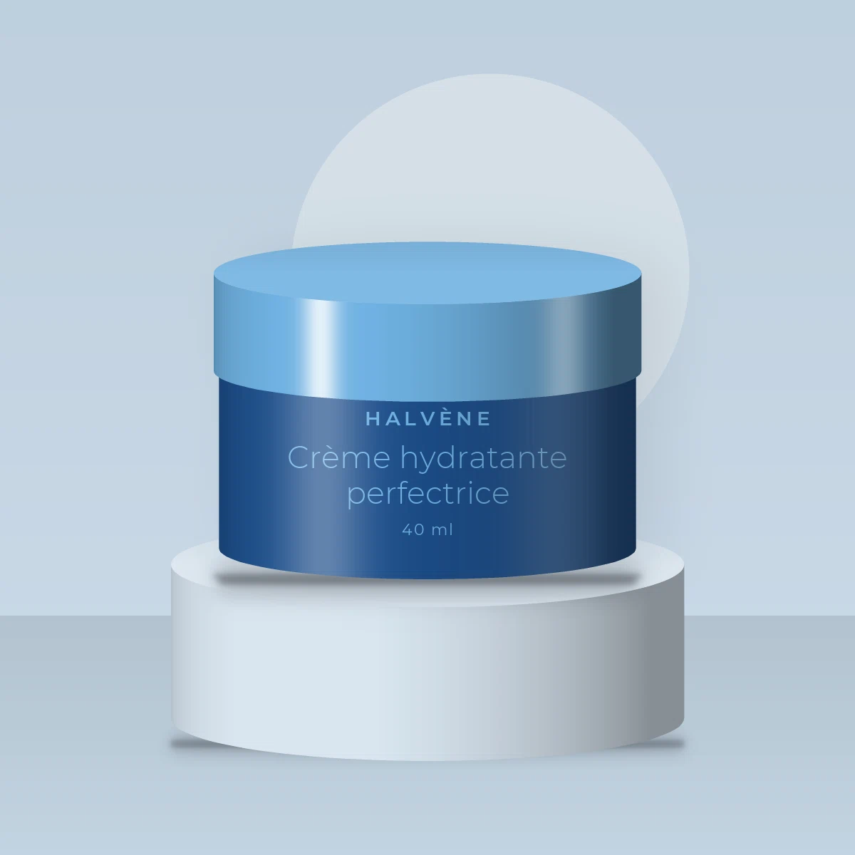 Crème hydratante perfectrice à l'acide hyaluronique – Halvène, photo d'ambiance