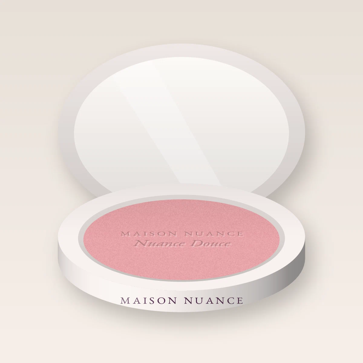Blush haute pigmentation Nuance Douce – Maison Nuance, boîtier 6 g, teinte 01 Rose poudré
