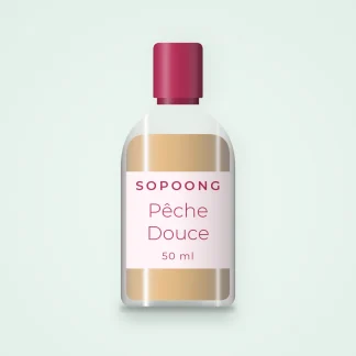 Huile corps Pêche Douce à la noix de macadamia – Sopoong, flacon 50 ml