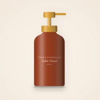 Nettoyant visage Sable Chaud à l'extrait de calendula – Terre d'Ocrelle, flacon-pompe 400 ml