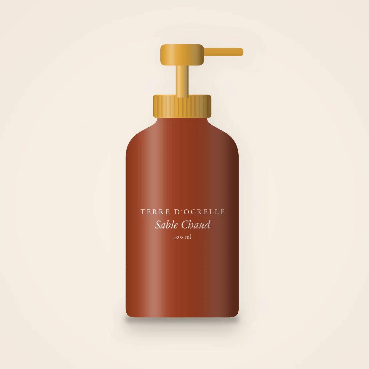 Nettoyant visage Sable Chaud à l'extrait de calendula – Terre d'Ocrelle, flacon-pompe 400 ml