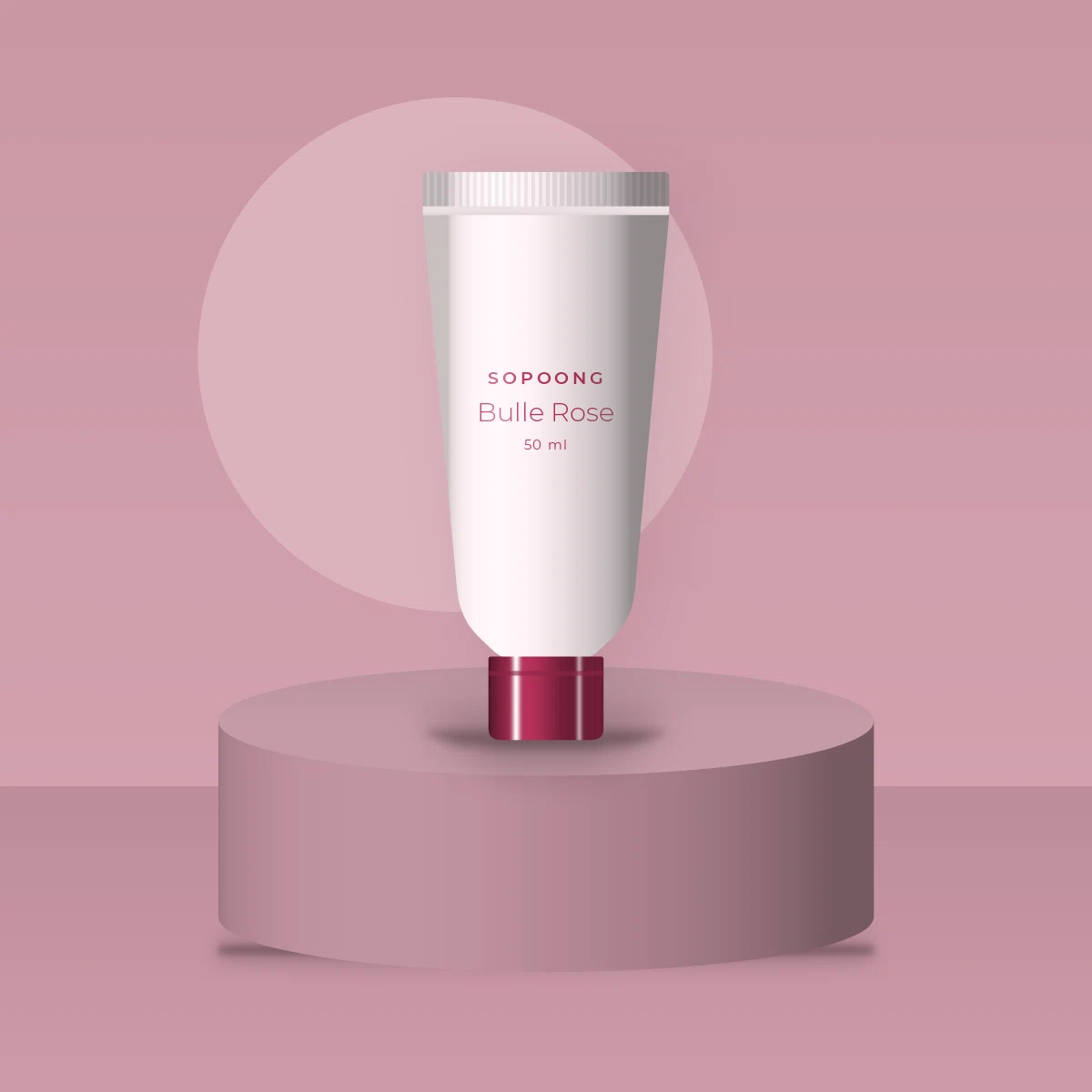 Crème hydratante Bulle Rose à l'huile d'argan – Sopoong, photo d'ambiance
