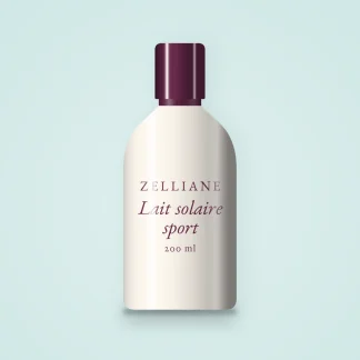 Lait solaire sport au bisabolol SPF 30 – Zelliane, flacon 200 ml