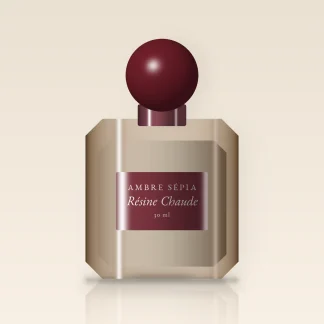 Parfum Résine Chaude sibyllin – Ambre Sépia, flacon 30 ml
