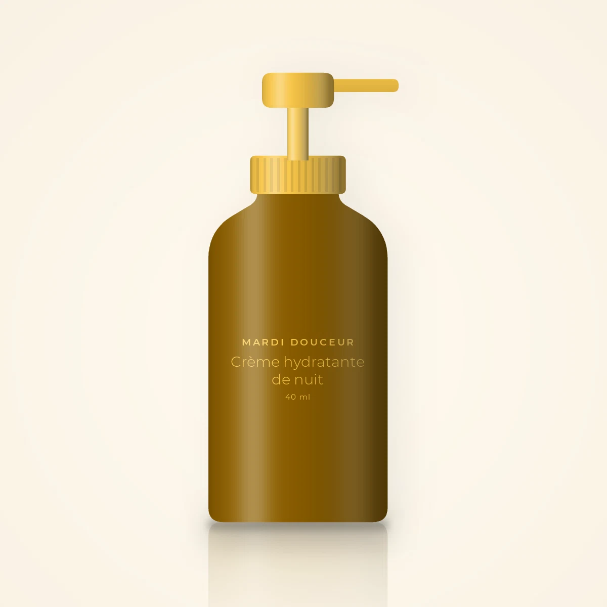 Crème hydratante de nuit à l'acide hyaluronique – Mardi Douceur, flacon-pompe 40 ml