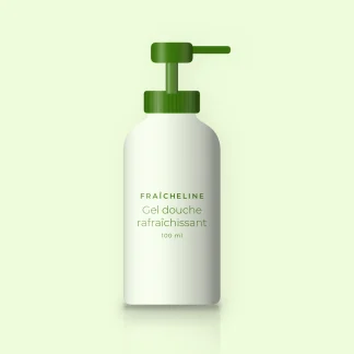 Gel douche rafraîchissant à la fleur de lotus – Fraîcheline, flacon-pompe 100 ml
