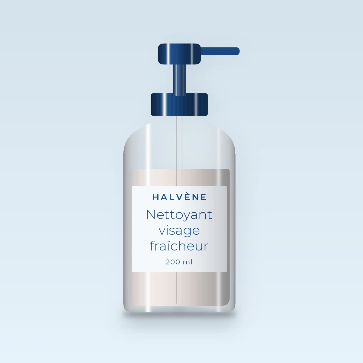 Nettoyant visage fraîcheur à l'extrait de calendula – Halvène, flacon-pompe 200 ml