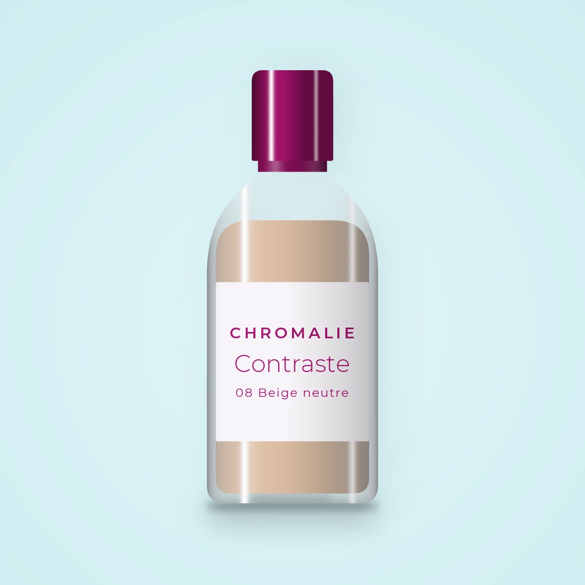Fond de teint Contraste à la réglisse – Chromalie, flacon 35 ml, teinte 08 Beige neutre