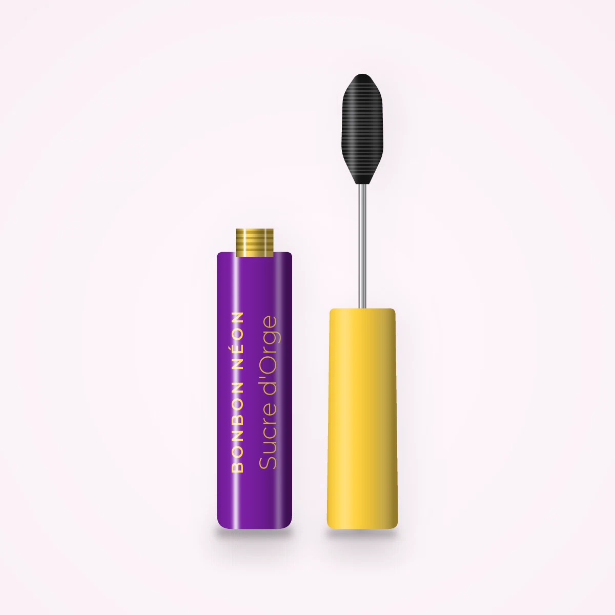 Mascara Sucre d'Orge épaississant – Bonbon Néon, flacon et brosse 4 ml, teinte Noir