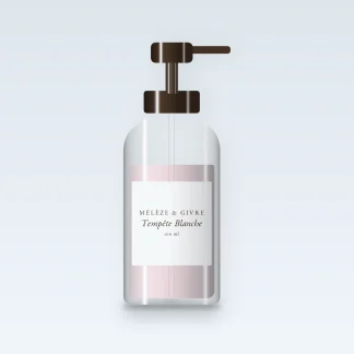 Gel douche et bain Tempête Blanche hydratant – Mélèze & Givre, flacon-pompe 100 ml