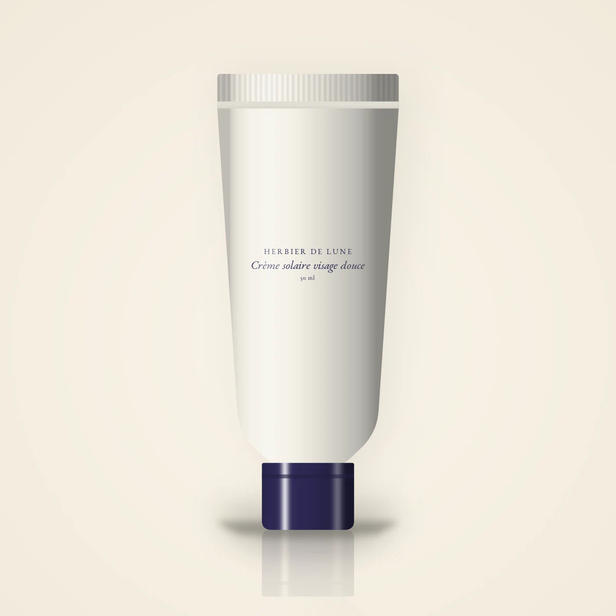 Crème solaire visage douce à la centella asiatica SPF 30 – Herbier de Lune, tube 50 ml
