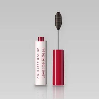 Mascara Lever de Rideau regard intense – Coulisse Rouge, flacon et brosse 10 ml, teinte Brun noir