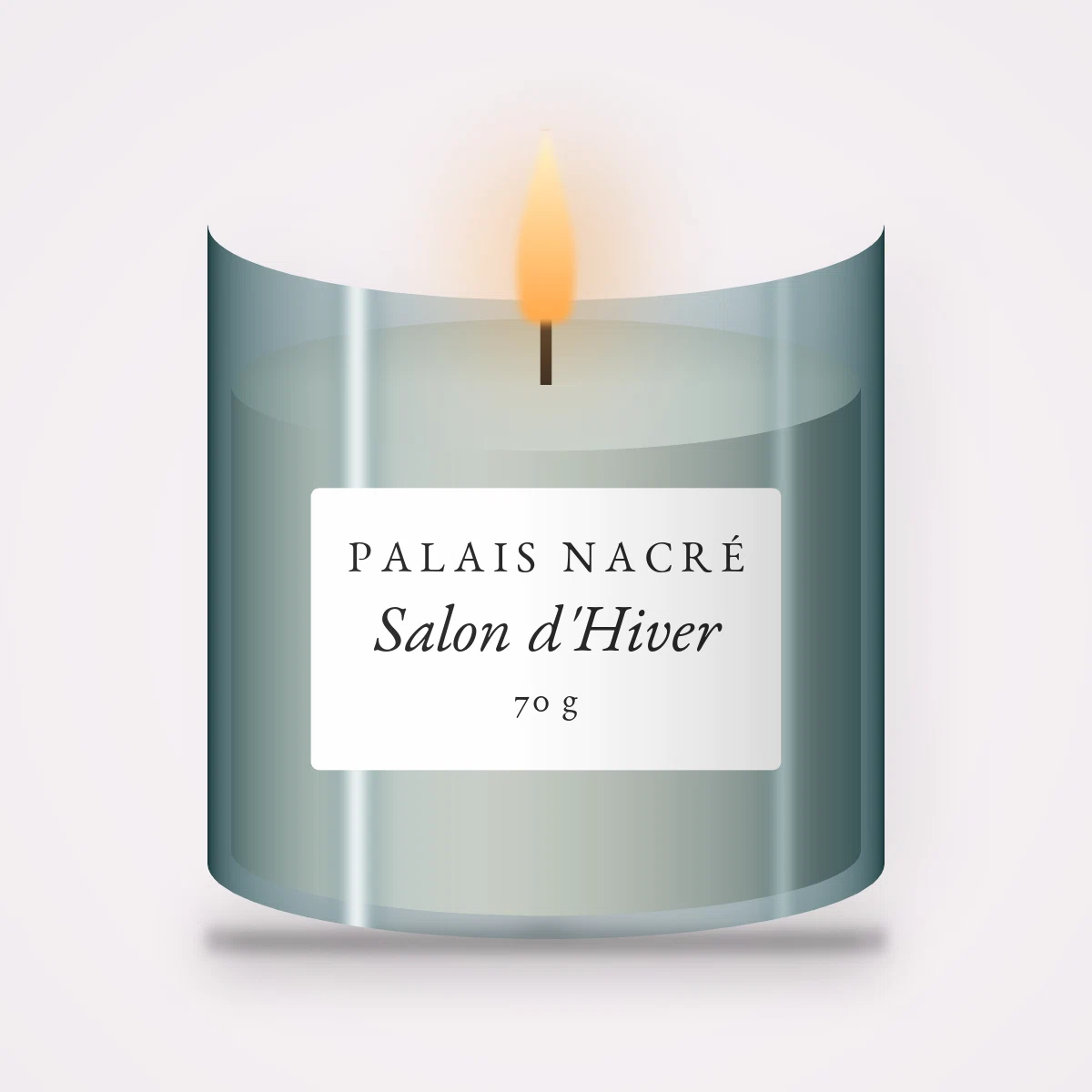 Bougie parfumée Salon d'Hiver au palmarosa – Palais Nacré, pot en verre 70 g