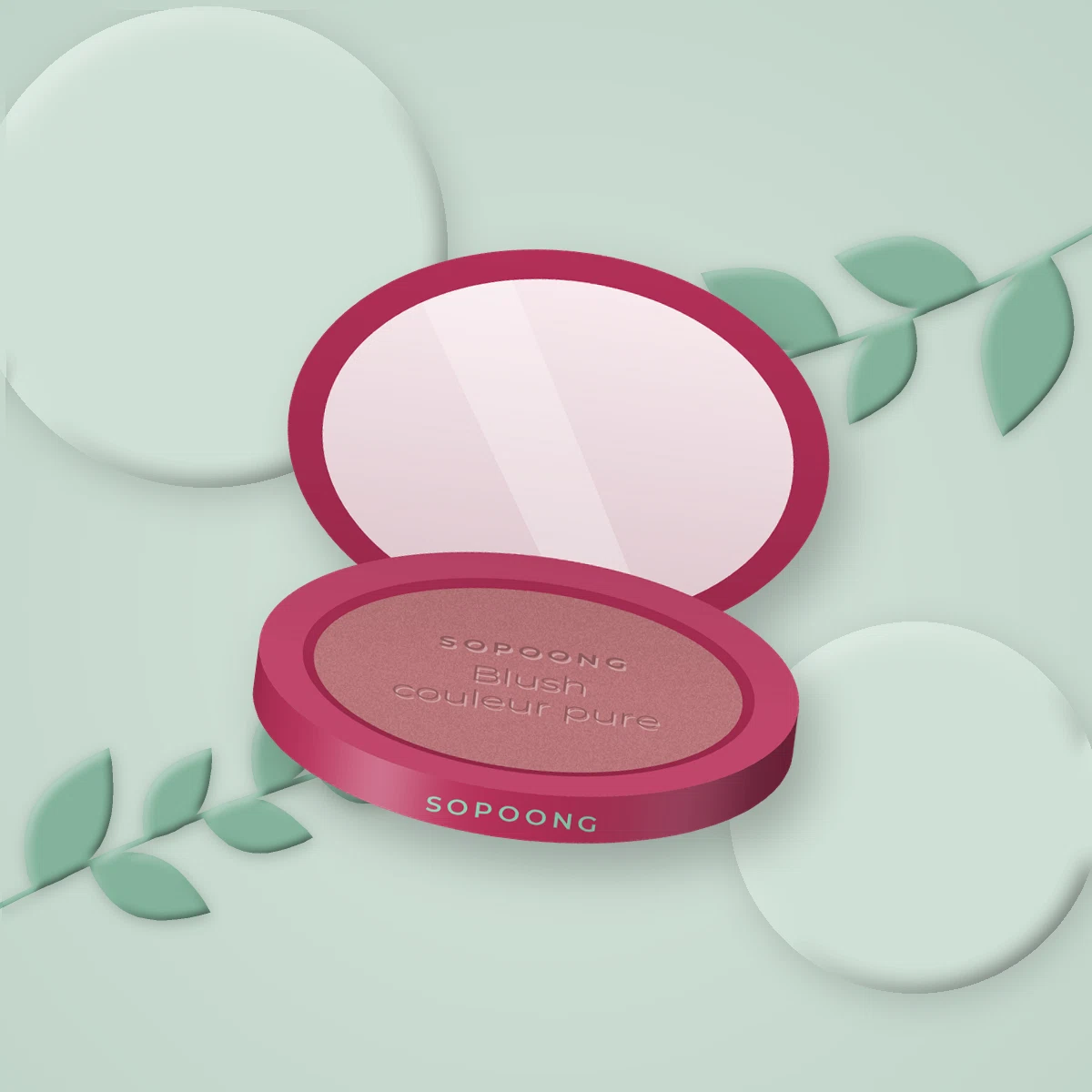 Blush couleur pure à l'huile d'abricot – Sopoong, photo d'ambiance