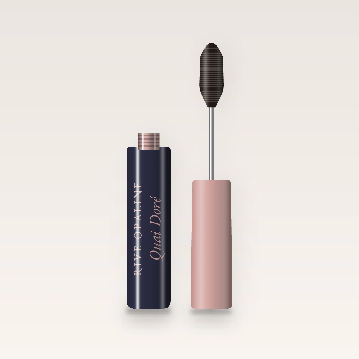 Mascara tenue extrême Quai Doré – Rive Opaline, flacon et brosse 8 ml, teinte Brun noir
