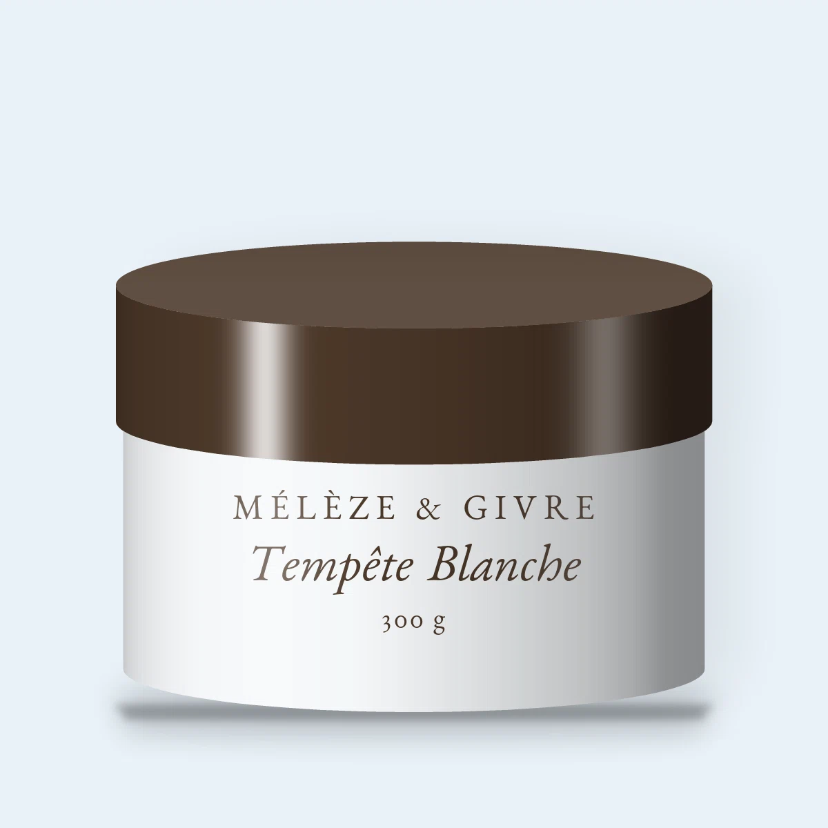 Gommage corps Tempête Blanche à l'huile de noisette – Mélèze & Givre, pot 300 g