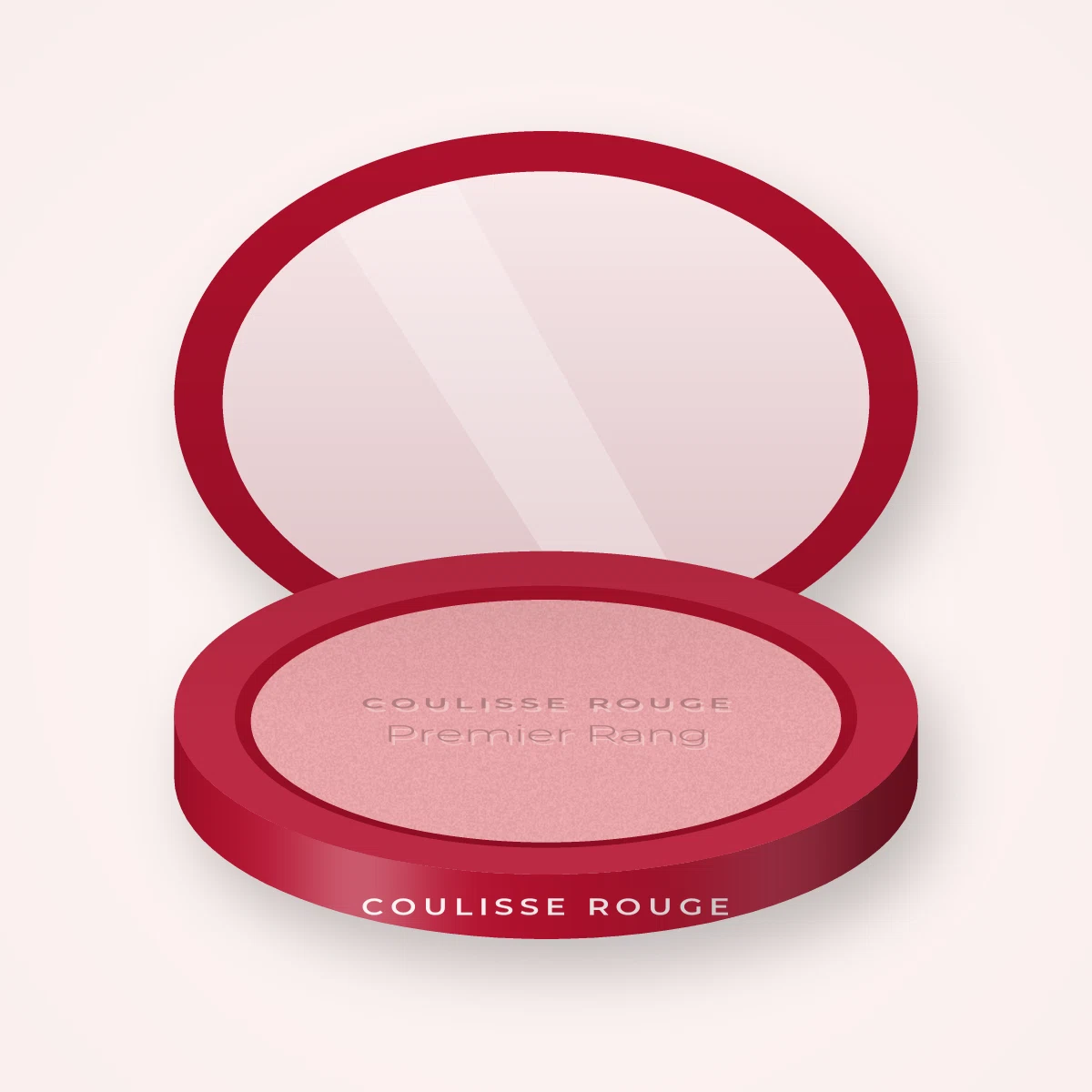 Blush Premier Rang à l'extrait de pêche – Coulisse Rouge, boîtier 4 g, teinte 01 Rose poudré