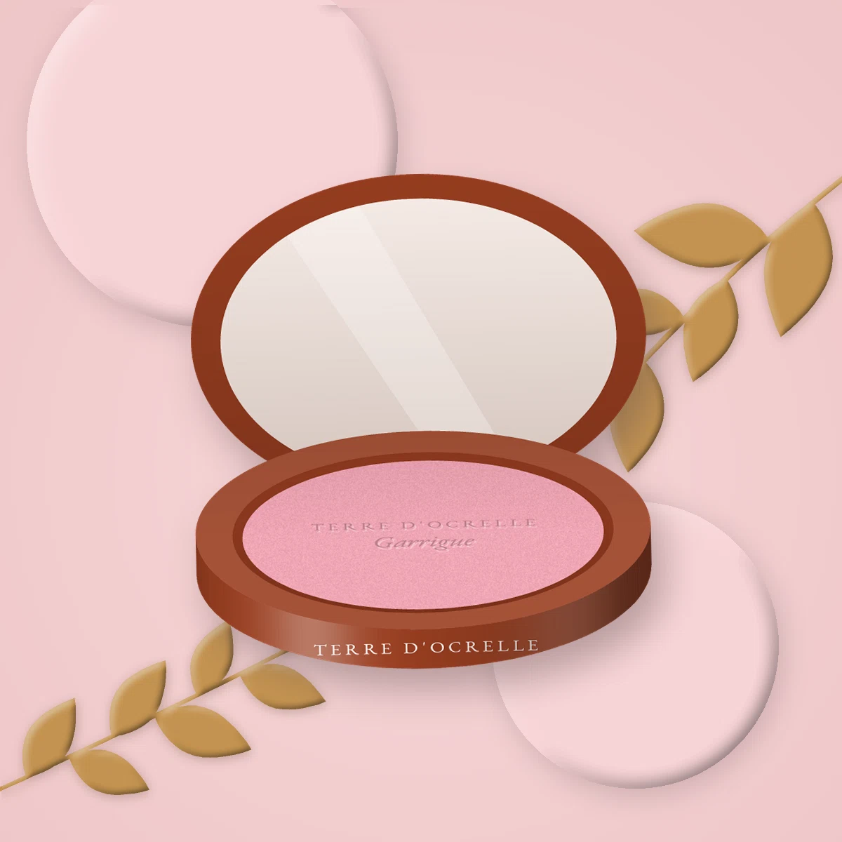 Blush Garrigue à la poudre de perle – Terre d'Ocrelle, photo d'ambiance