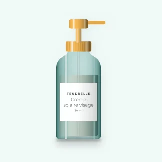 Crème solaire visage réconfortante à la niacinamide SPF 30 – Tendrelle, flacon-pompe 50 ml