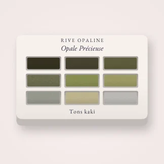 Palette yeux confort Opale Précieuse – Rive Opaline, 4 × 1,2 g, teinte Tons kaki