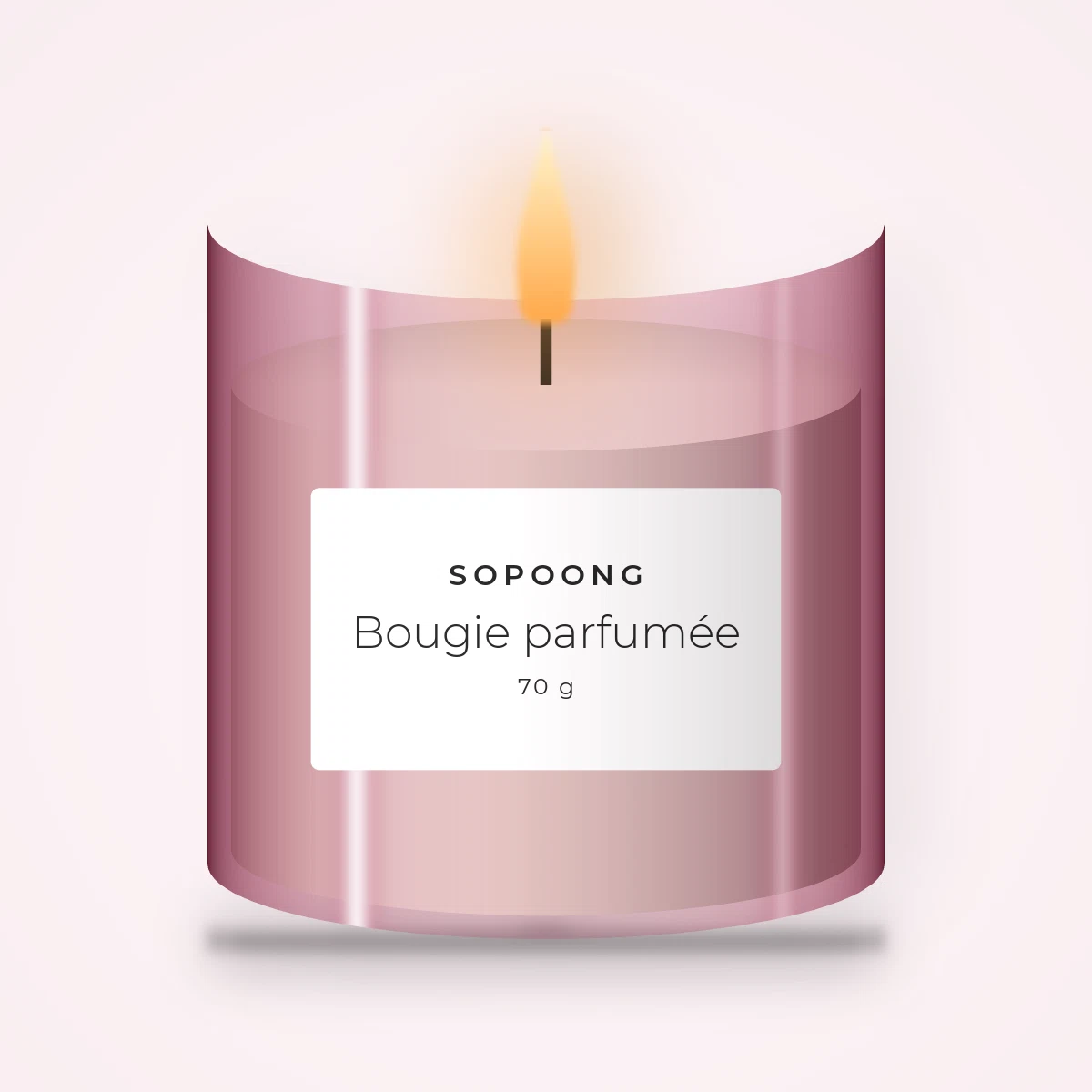 Bougie parfumée contemporaine au bois de santal – Sopoong, pot en verre 70 g