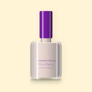 Vernis à ongles Fluo Party à l'arginine – Bonbon Néon, flacon 12 ml, teinte 03 Nude laiteux