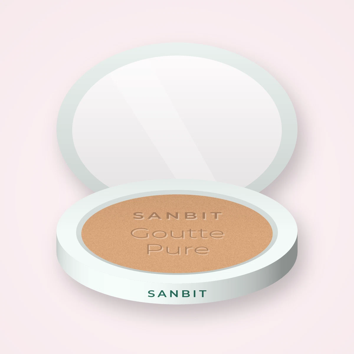 Terre de soleil haute tenue Goutte Pure – Sanbit, boîtier 10 g, teinte 01 Hâle léger