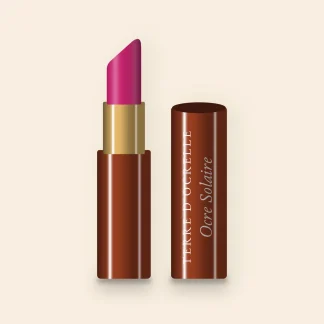 Rouge à lèvres Ocre Solaire longue durée – Terre d'Ocrelle, étui 3,5 g, teinte 07 Fuchsia