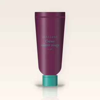 Crème solaire visage toucher sec à l'extrait de thé vert SPF 50 – Zelliane, tube 50 ml
