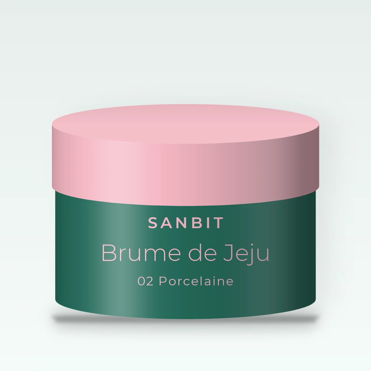 Poudre sans effet plâtre Brume de Jeju – Sanbit, pot 20 g, teinte 02 Porcelaine