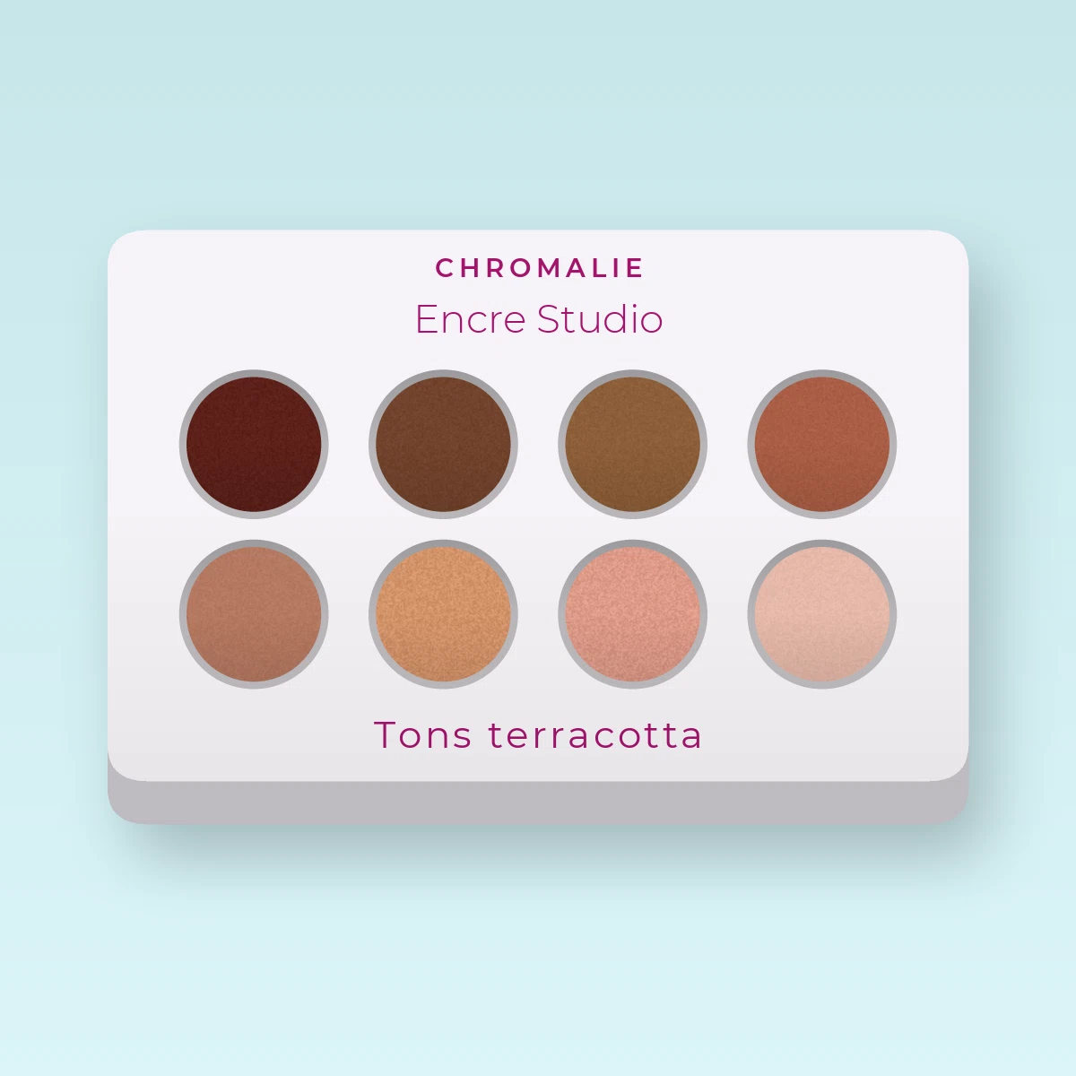 Palette yeux multi-usage Encre Studio – Chromalie, 9 × 1 g, teinte Tons terracotta