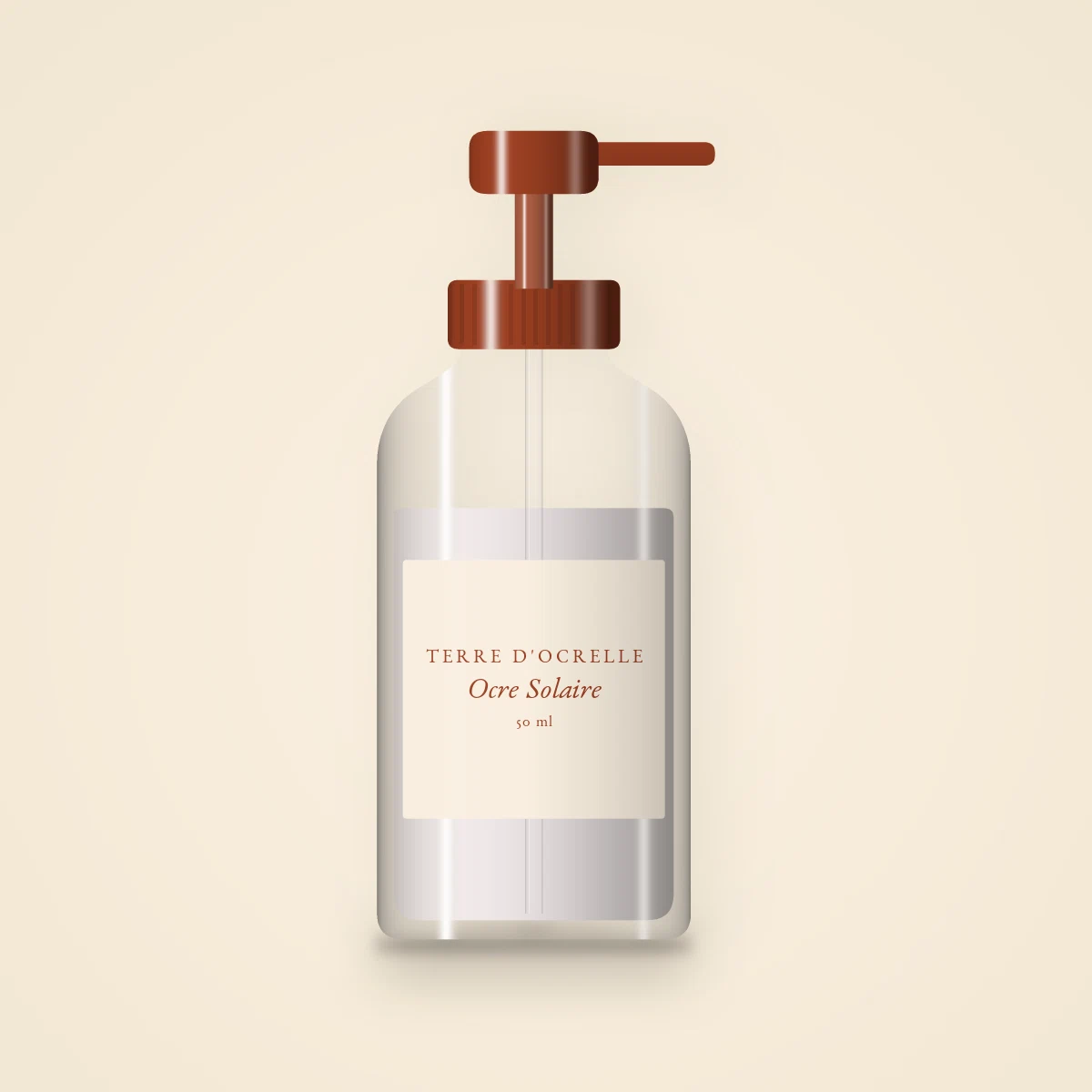 Crème hydratante désaltérante Ocre Solaire – Terre d'Ocrelle, flacon-pompe 50 ml