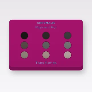 Palette yeux Pigment Pur sans transfert – Chromalie, 4 × 1,2 g, teinte Tons fumés