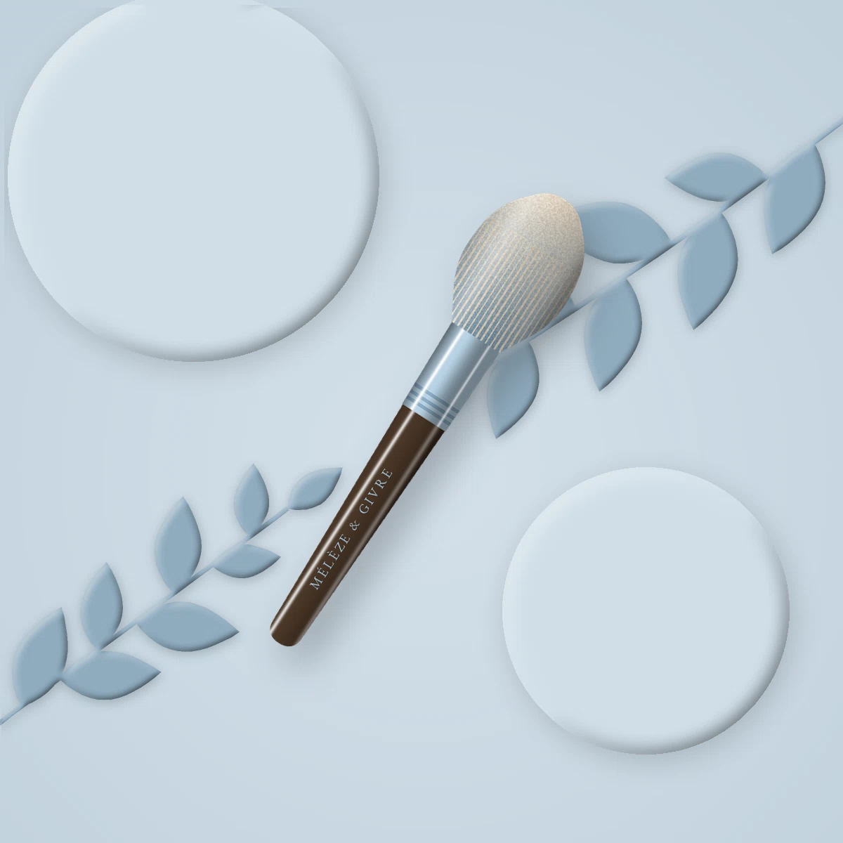 Brosse ovale en bois d'acacia – Mélèze & Givre, photo d'ambiance
