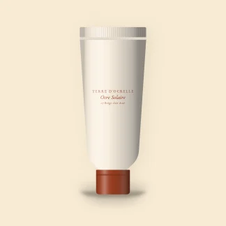 Fond de teint Ocre Solaire à la vitamine E – Terre d'Ocrelle, tube 35 ml, teinte 07 Beige clair doré