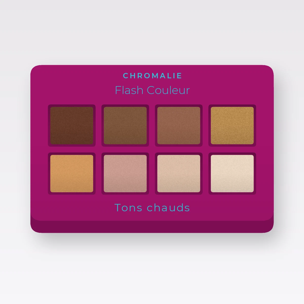 Palette yeux Flash Couleur à l'huile d'argan – Chromalie, 4 × 1,2 g, teinte Tons chauds