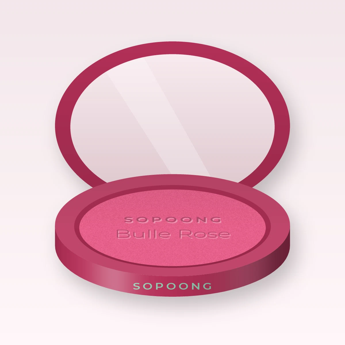 Blush confort Bulle Rose – Sopoong, boîtier 6 g, teinte 06 Rose vif